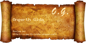 Ongerth Gida névjegykártya